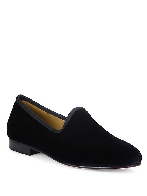 Del Toro - Grosgrain-Accented Velvet Slippers