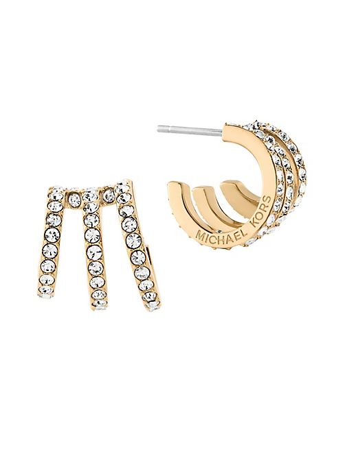 Michael Kors - Modern Brilliance Crystal Pavé Huggie Earrings/Goldtone