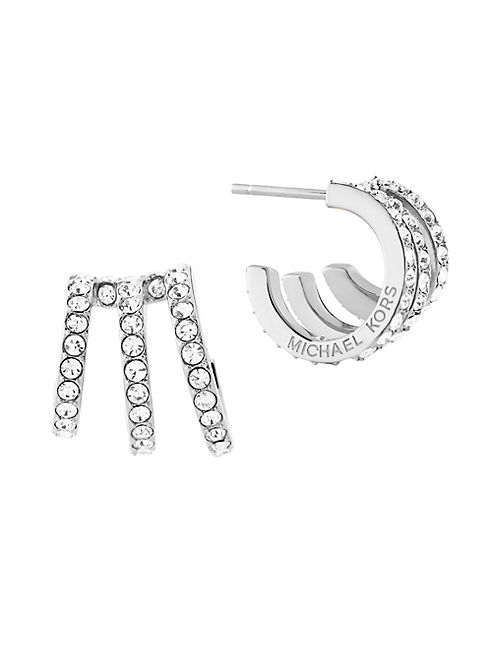 Michael Kors - Modern Brilliance Crystal Pavé Huggie Earrings/Silvertone