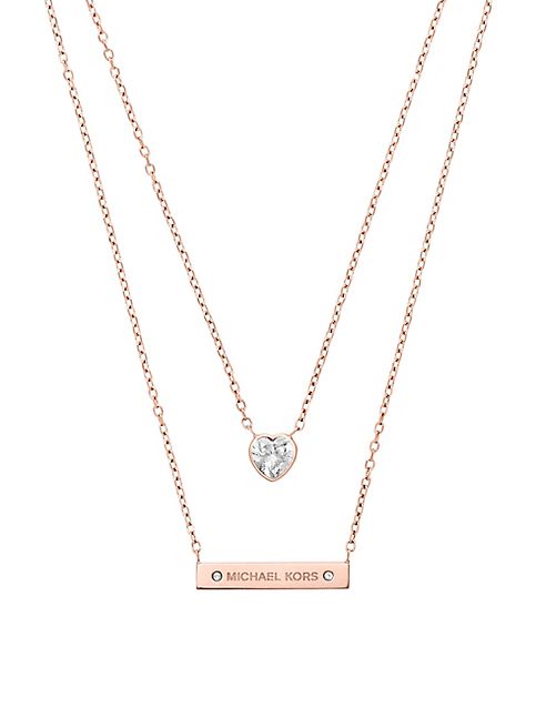 Michael Kors - Modern Brilliance Crystal Double-Strand Pendant Necklace/Rose Goldtone