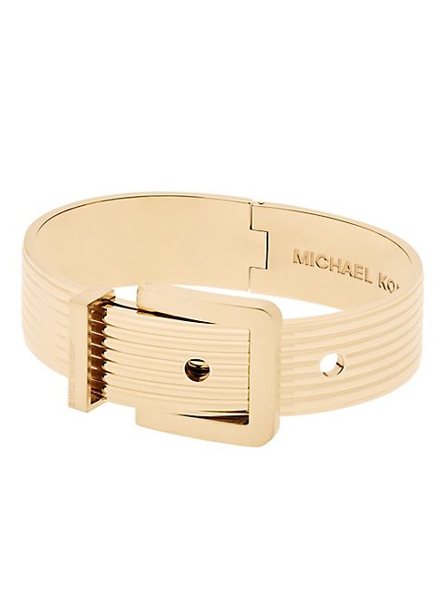 Michael Kors - Wide Ribbed Padlock Buckle Bracelet/Goldtone