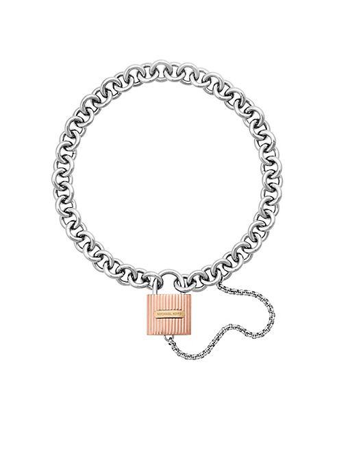 Michael Kors - Tri-Tone Ribbed Padlock Bracelet