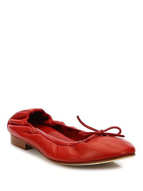 Manolo Blahnik - Tobaly Leather Ballet Flats