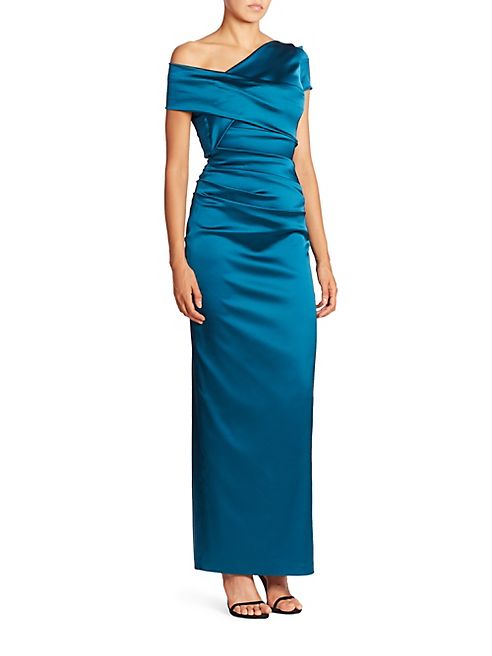 Talbot Runhof - Asymmetric Satin Gown