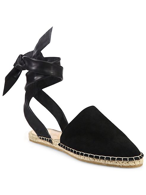 Loeffler Randall - Heloise Suede & Leather Ankle-Wrap Espadrilles