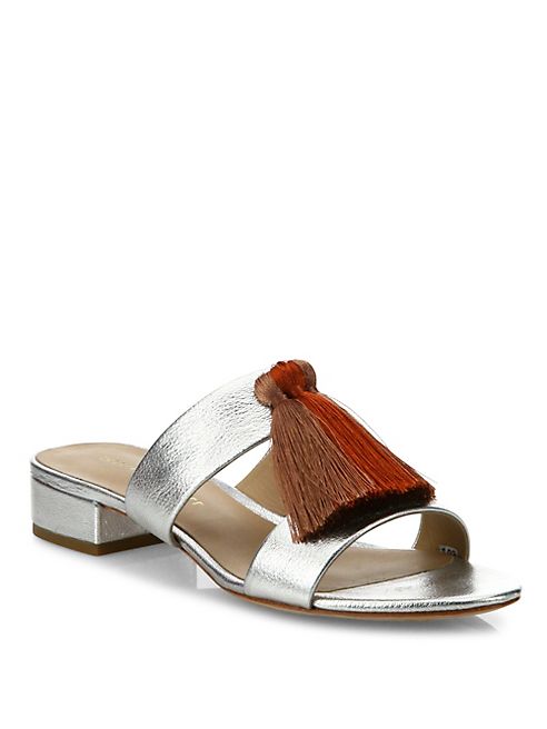 Loeffler Randall - Rubie Tassel Metallic Leather Slides