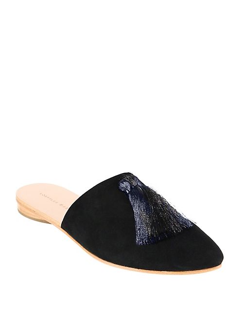 Loeffler Randall - Winnie Tassel Suede Mule Slides