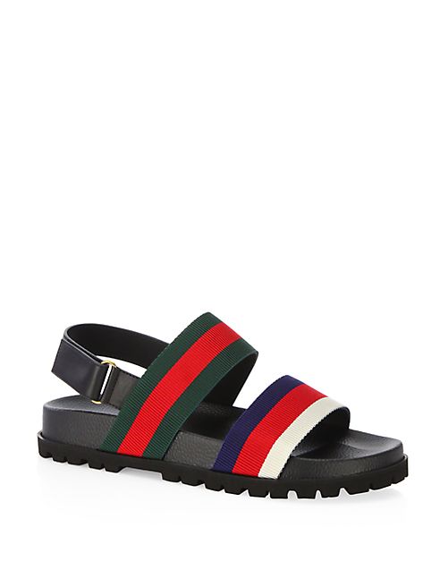 Gucci - Rimini Leather Double Strap Sandals