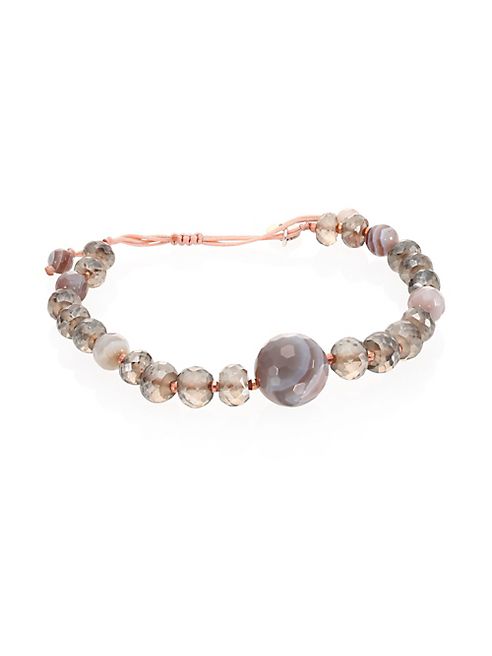 Chan Luu - Botswana Agate & Mystic Smoky Pull-Tie Bracelet