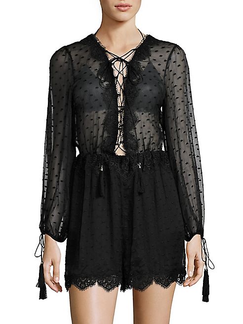 Zimmermann - Oleander Silk Lattice Romper