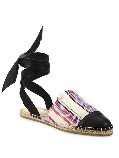 Loeffler Randall - Heloise Canvas & Leather Ankle-Wrap Espadrilles