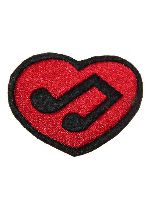 Logophile - Embroidered Musical Note Heart Patch