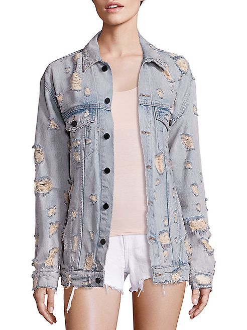 Alexander Wang - Denim x Alexander Wang Daze Distressed Denim Jacket