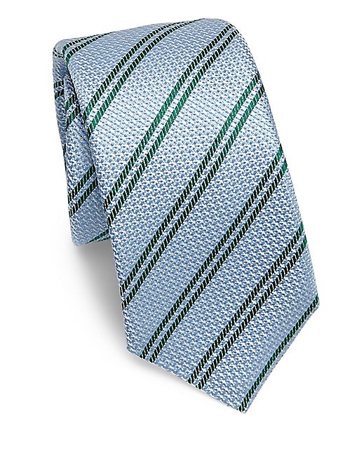 Kiton - Textured Stripe Silk Tie