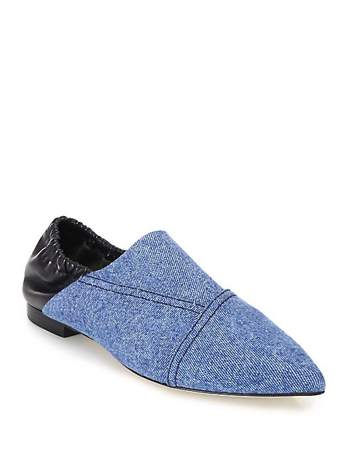 3.1 Phillip Lim - Denim & Leather Babouche Slippers