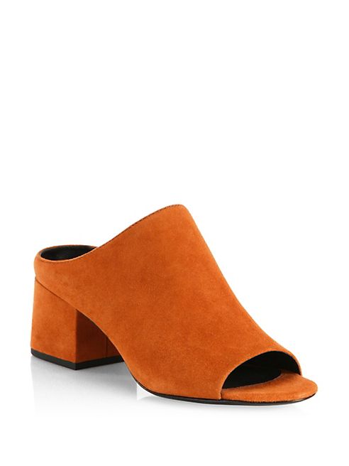 3.1 Phillip Lim - Cube Suede Block-Heel Mules