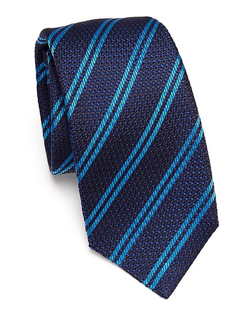 Kiton - Stripe Textured Silk Tie