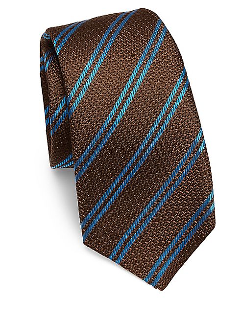 Kiton - Textured Stripe Silk Tie