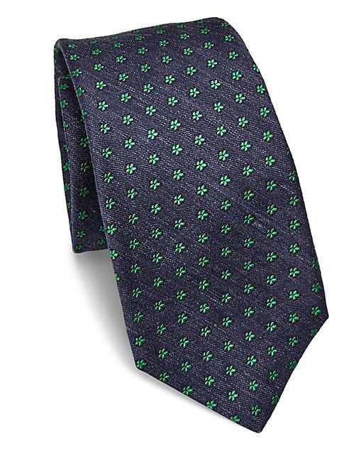 Kiton - Floral Print Silk Tie