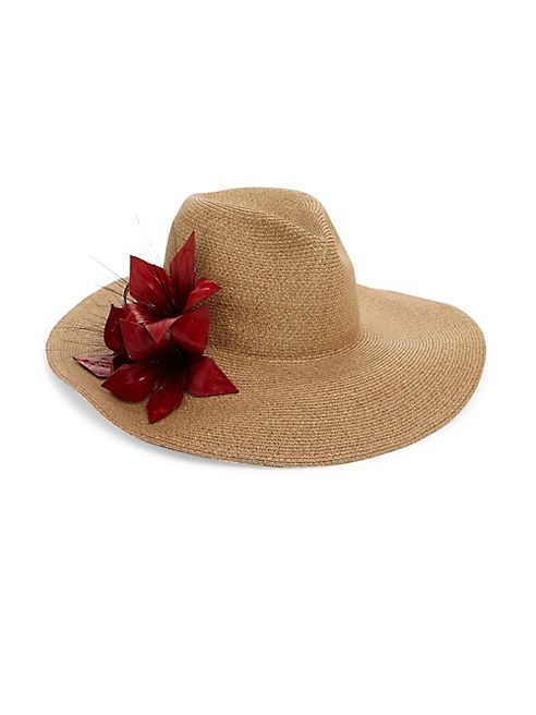 Eugenia Kim - Cassidy Eel Flower Wide-Brim Fedora