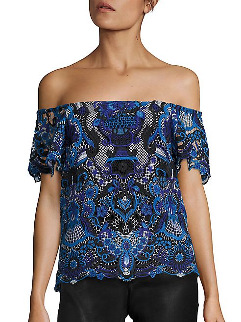 Alice + Olivia - Maxie Lace Off-The-Shoulder Top