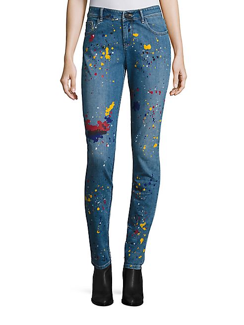 Alice + Olivia - Joana Splatter Skinny Jeans