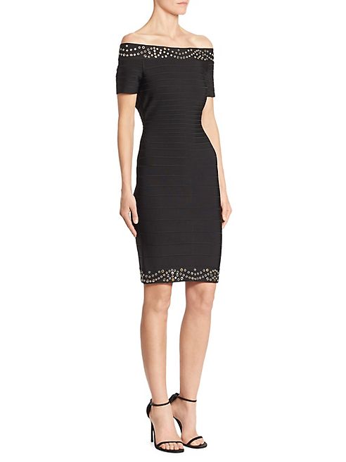 Herve Leger - Off-The-Shoulder Knit Dress