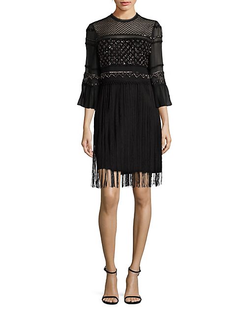 Elie Tahari - Zella Silk Fringe Dress