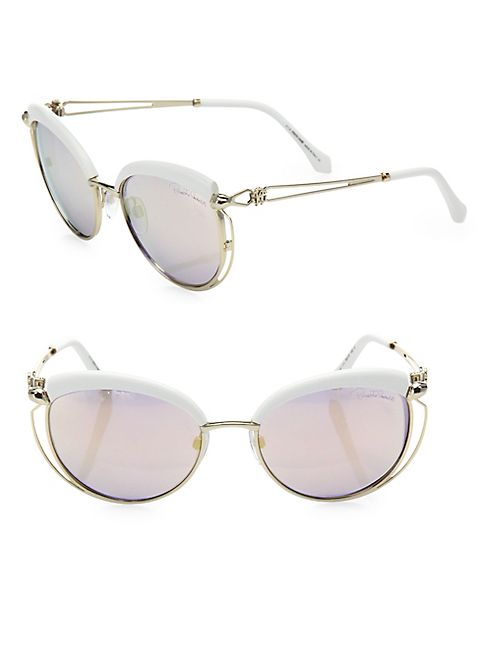 Roberto Cavalli - 56MM Round Mirrored Sunglasses