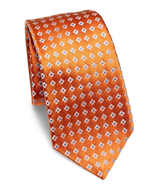 Kiton - Contrast Floral Print Silk Tie