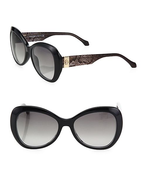 Roberto Cavalli - 56MM Python-Print Butterfly Sunglasses