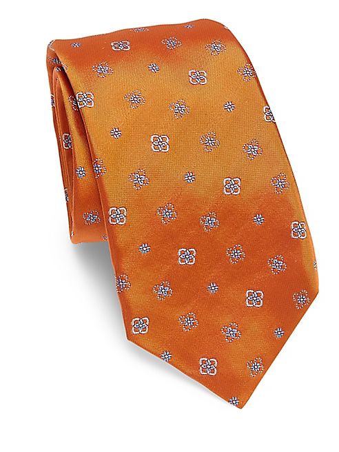 Kiton - Jacquard Flower Silk Tie