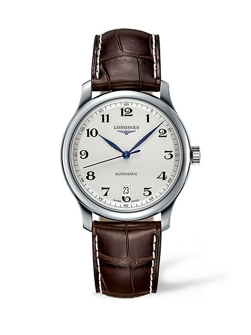 Longines - Analog Stainless Steel & Alligator Leather Strap Watch