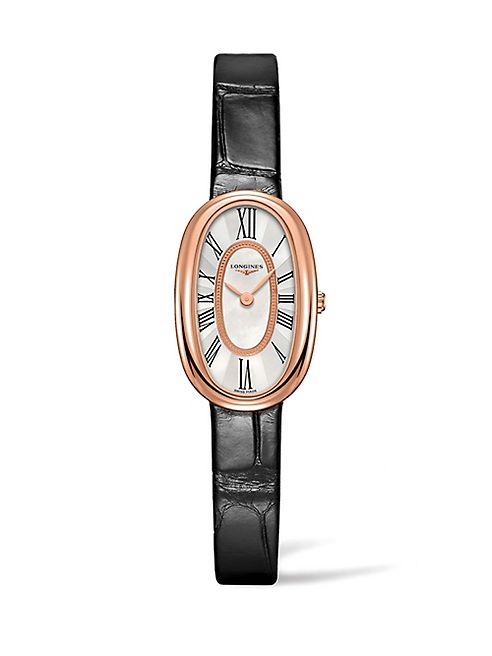 Longines - Embossed Leather Strap Watch