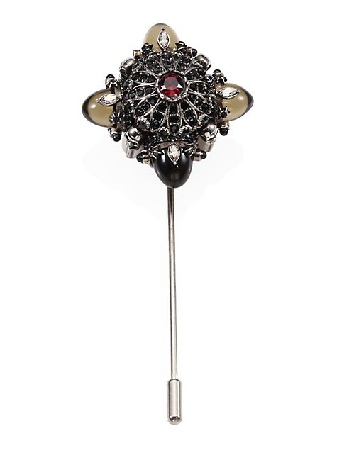 Alexander McQueen - Swarovski Crystals Medallion Lapel Pin