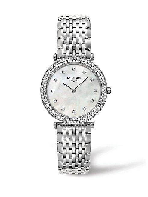 Longines - La Grande Classique Diamond, Mother-Of-Pearl & Stainless Steel Watch