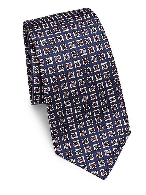 Kiton - Flower Medallion Silk Tie