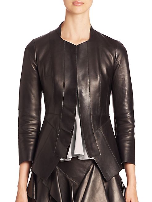 Alexander McQueen - Leather Peplum Jacket