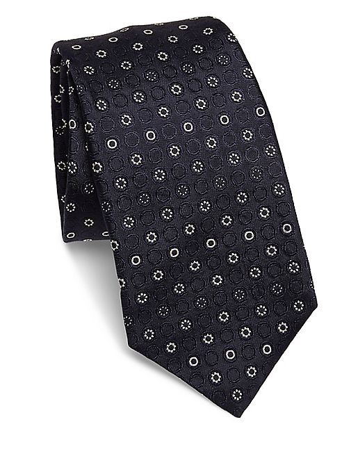 Kiton - Round Floral Silk Tie