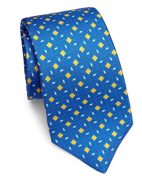 Kiton - Geometric Patterned Silk Tie