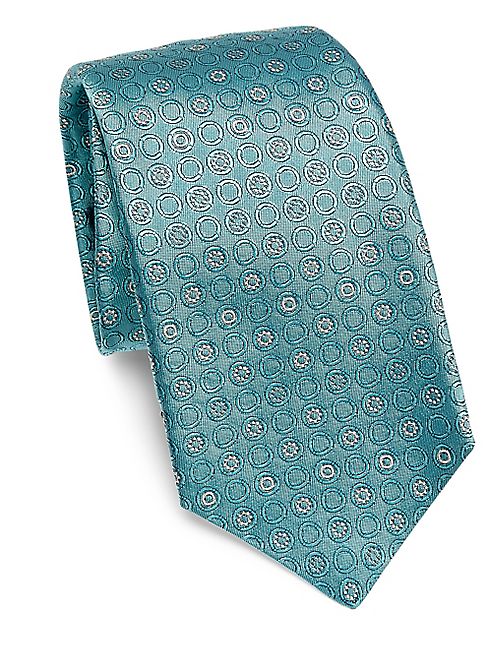 Kiton - Round Floral Silk Tie