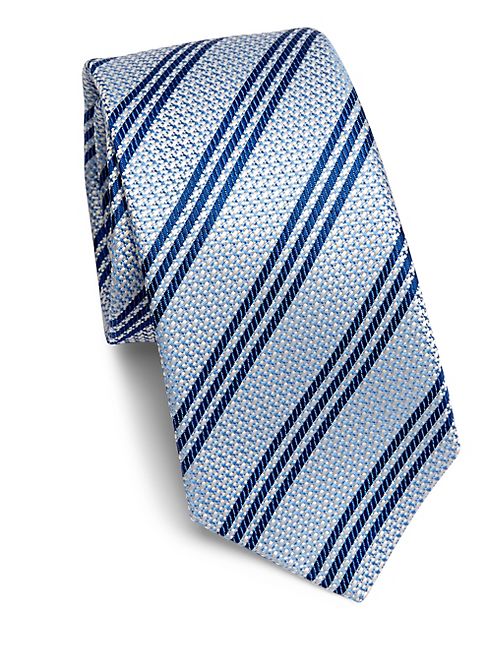 Kiton - Textured Mini Stripe Silk Tie