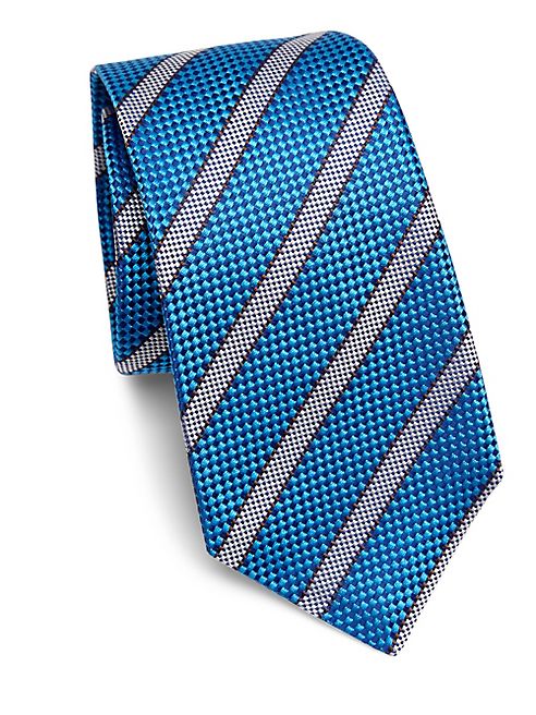 Kiton - Bright Textured Stripe Silk Tie