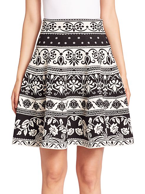 Alexander McQueen - Floral Jacquard Knit Skirt