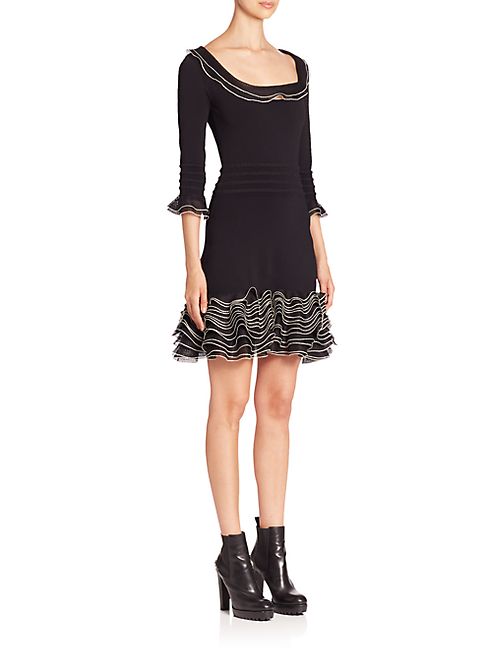 Alexander McQueen - Tiered Ruffle Knit Dress