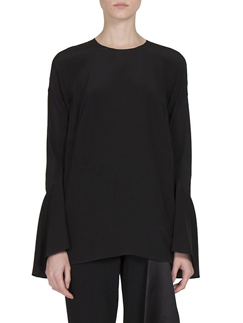 Givenchy - Flare-Sleeve Crepe de Chine Blouse