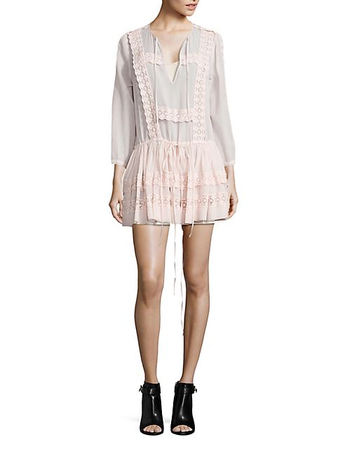 Givenchy - Drop-Waist Cotton & Silk Voile Peasant Dress