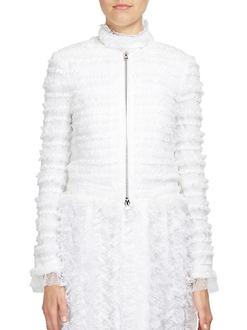 Givenchy - Ruched Tulle Zip-Front Jacket