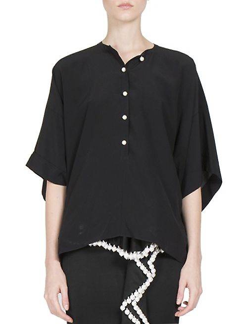 Givenchy - Embellished Kimono-Sleeve Silk Blouse