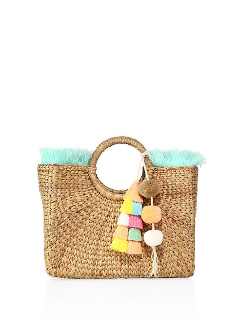 JADEtribe - Square Fringed Basket Tote